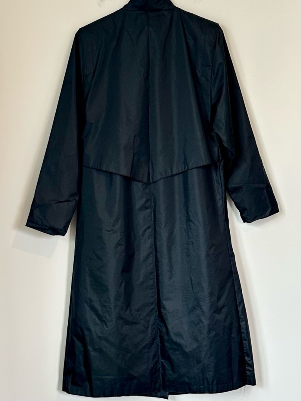 Fleet Street Classic Black Long Trench Coat - Size: 12 - Picture 9 of 9